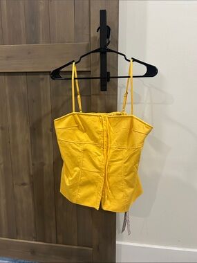 Missguided + Bright Yellow Bustier Cami with Adjustable Straps
